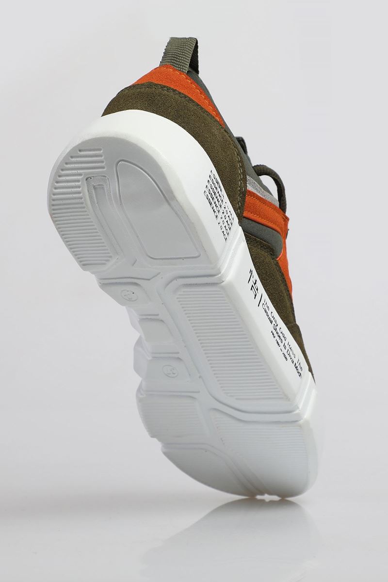 Picture of 19805 Forza Khaki Orange White Faylon Sole Men's Sport Shoes