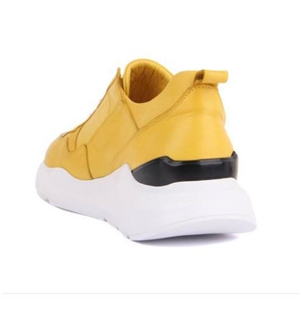 Sail Lakers - Hakiki Deri Sarı Yüksek Taban Erkek Sneaker resmi