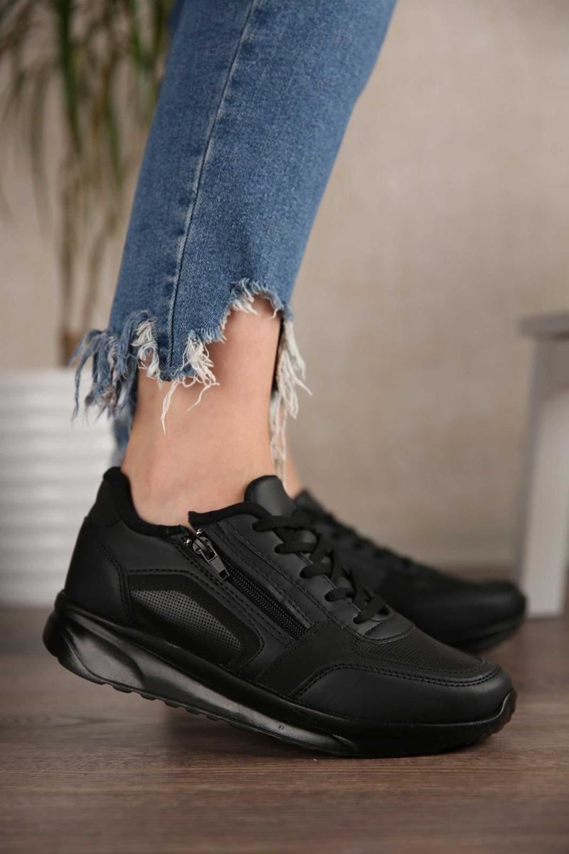 صورة Pilla Siyah Fermuarlı Kadın Ayakkabı