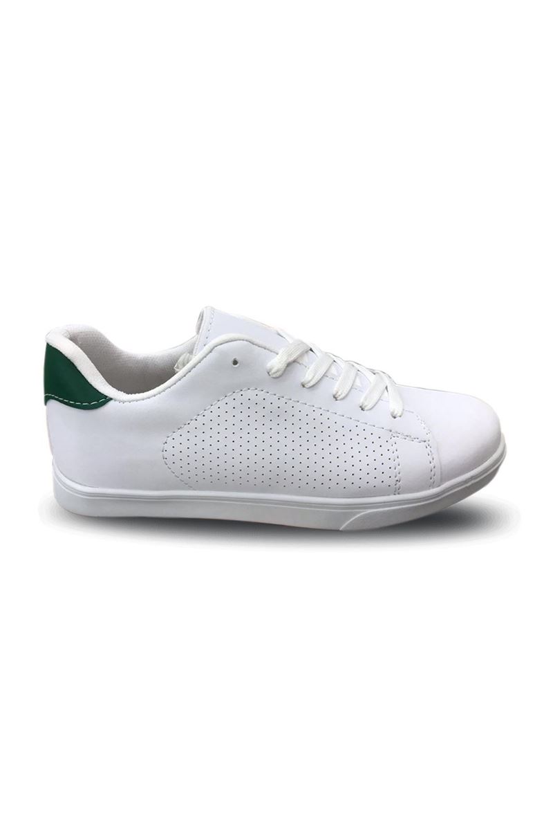 Picture of Luper 4167 White Green Thermo Sole Shoes