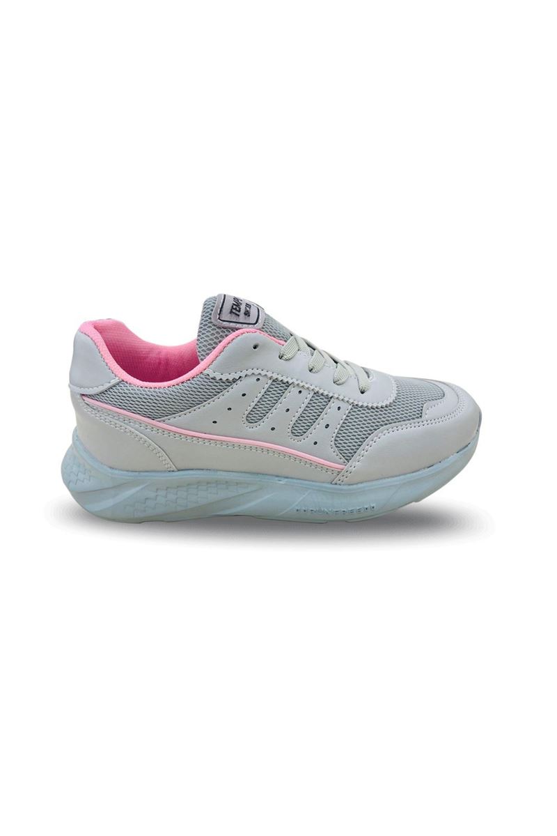 Picture of Luper 9671 Gray Pink Striped Fylon Sole Shoes